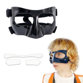Nose Guard for Broken Nose Face Shield Masks, Adjustable Nose Guard for Sports Face Guard with Foam Padding for Baseball Softball Basketball Nose Guards for for Children Teenagers Kids Black Small