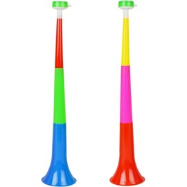 LATRAT Cheerleading Trumpet Play Plastic, Football Stadium Cheer Fan Horns Trumpet Accessories for Football and Sports Parties, Random Colour, Pack of 2