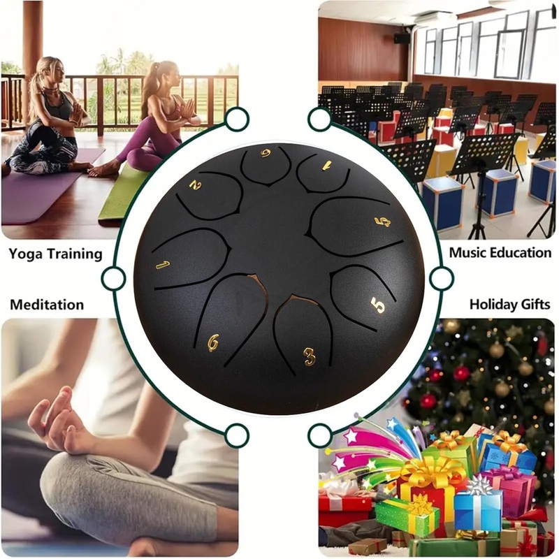 Rain Drum for Outdoor Garden, Natural Chakra Drum for Outdoor
