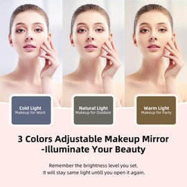 ZhenGuiRu Travel Makeup Bag with LED Mirror – Waterproof Cosmetic Train Case with Adjustable Dividers, Portable Makeup Organizer and Toiletry Bag for Women, Teens & Girls Gift, Black