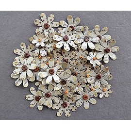 Printed Paper Flowers Small Assorted Craft (Pack of 50)