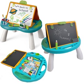 Magnetic Whiteboard and Blackboard Drawing Writing Painting Learning Table Toys, Double Side Board for Kids