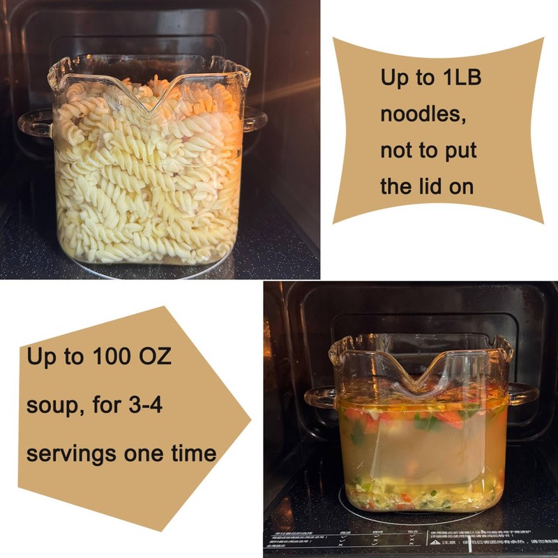 Glass Microwave Bacon Cooker, Microwave Popcorn Popper, 100oz Glass jar