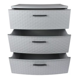 Sterilite Organizador Plástico Torre 3 Cajones Gris Multiuso Grande
