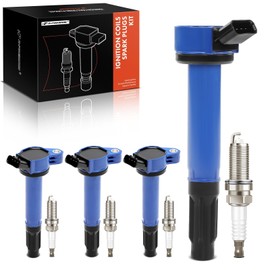 A-Premium (Blue) Set of 8 Ignition Coil Pack and Iridium Spark Plugs Compatible with Toyota Camry 2010-2017, RAV4 2009-2018, Highlander 2009-2019, Sienna 2011-2013, Venza 2009-2015, 2.5L 2.7L