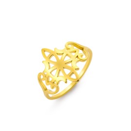 kkjoy Witch Knot Ring Stainless Steel Four Moons Magic Knot Pagan Wicca Symbols Ring Celtic Knot Witchcraft Amulet for Women Charming Ladies, Stainless Steel, No Gemstone