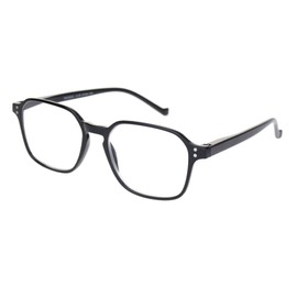 SA106 Thin Plastic Keyhole Rectangle Fashion Reading Glasses Black +1.25