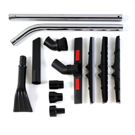RIDGID Heavy Duty Cleaning 12 Piece Kit w/Stainless Steel Extension Wands (VT2575), Black