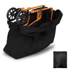 MUTUSHI Rollator Travel Bag 600D Waterproof Wheelchair Carry & Travel Bag for Rollator Walkers & Transport Chairs Folding Walker Accessories Portable Walker Bags 37.4" L x 13" W x 29.9" H Black