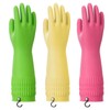 Rubber Dishwashing Gloves for Kitchen - Ausdown 3 Pairs Non-Slip