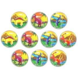 eMKay® Pack of 10 Dinosaur Bouncy Balls – Jet Balls (3.3cm) – 4 Assorted Designs – Party Bag Fillers, Loot Bag Prizes & Fun Toys for Kids