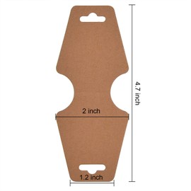 100 Pieces Necklace Display Cards Blank Necklace Card Holder Kraft Paper Jewelry Display Hanging Cards for Necklaces, Bracelets, Jewelry Hang Tags, 4.7 x 2 Inches