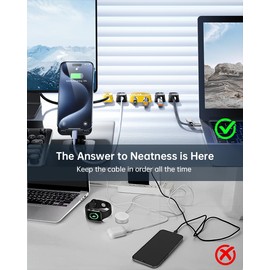 7 Pack Magnetic Cable Clips Cord Holder, SHEZI Desk Cables Management, Adhesive Wire Holder Keeper, Cord Organizer for Home Office Desktop Nightstand Car Wall Bedroom Kitchen [Cable-Friendly]