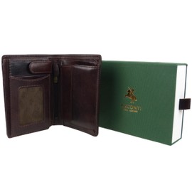 Visconti Mens Italian Leather Stylish RFID Protected Tri-Fold Wallet Gift Box
