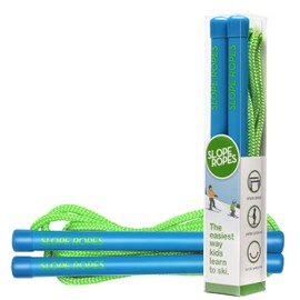 Slope Ropes Kid Ski Trainer for Downhill Safety, Proper Posture - Simple Harness Free Design, Fun for Parents and Kids (Blue/Green)