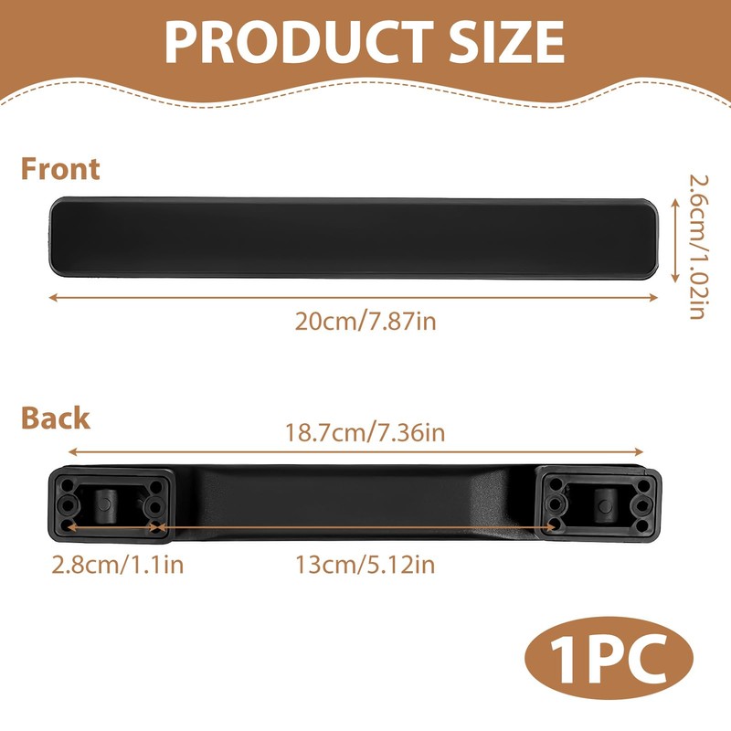 20 cm Replacement Plastic Suitcase Handle, Luggage Suitcase Handle, Black