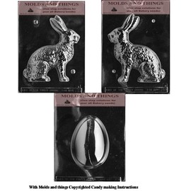 1 LB Easter Egg chocolate candy mold, Easter Bunny Chocolate candy Mold with Copyrighted molding Instructions