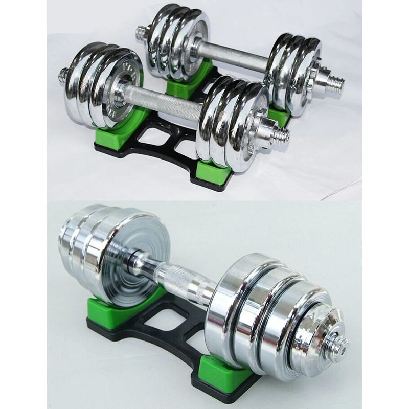 HemeraPhit 1 Pair Dumbbell Rack Barbell Stand Weightlifting Floor Bracket