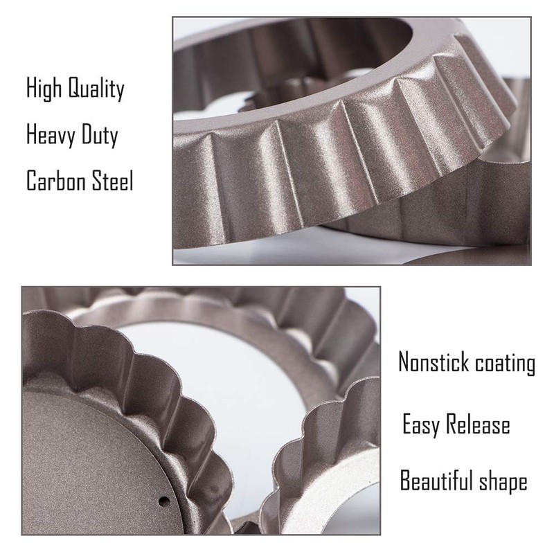 Webake 4 Inch Mini Tart Pan Set of 6, Non-Stick