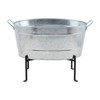 Achla Designs Classic Oval Galvanized Tub with Folding Stand