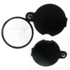 Einschlaglupe, Vergrößerung 3,5 fach, Linse echt Glas, Durchmesser 50 mm, wattiertes Etui