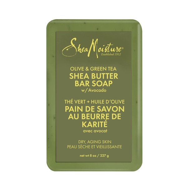 Shea Moisture Shea Butter Soap for restoring dry, aging skin Olive & Green Tea deeply hydrating bar soap 227 g