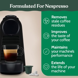 Roobi Cleaning Pods Compatible with Nespresso. Includes 1 Reusable Pod & 12 Cleaning Tablets. Specially Formulated for Originaline Machines. 1 Year Supply.