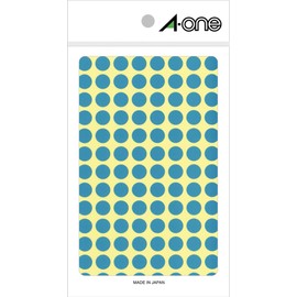 A-One Color Labels, Empty Round, 0.4 inches (9 mm), 14 Sheets 07006