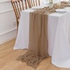 Aoksunova Muslin Wedding Table Runner, Brown, Decorative Cheesecloth Fabric, 3