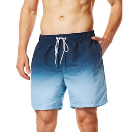 MYJAJAYI - Traje de baño para hombre de secado rápido, divertido traje de baño de malla, azul (Dark Sky Blue), X-Large