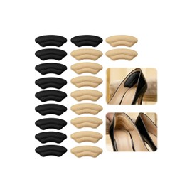 20Pares Almohadillas de Talón para Zapatos,Talón Autoadhesivas(beige+Negro)