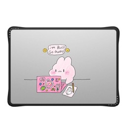 CASETiFY Impact MacBook Air 13-inch (M2-M4) Case [Enhanced Protective Corner Design/Ventilation Cutouts/Anti-Slip Grip] - I'm Busy - Clear Black