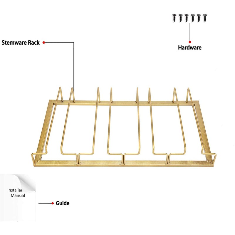 FOMANSH Wine Glass Rack - Under Cabinet Stemware Wine Glass
