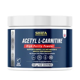 Acetyl L-Carnitine Powder 150g | 1000mg Per Serving | Pure ALCAR Formula | Energy Metabolism & Mental Performance Support | No Fillers | Vegan | Halal Certified | Non GMO