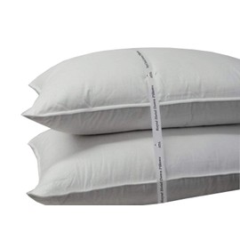 Luxury Down Pillow - 500 Thread Count 100% Cotton Shell, King Size, Firm, Set of 2