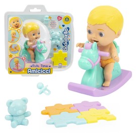 Cicciobello Aocicci CC0101 Baby with Rocking Horse with Accessories for Boys Blonde Hair Toy for Children from 3 Years with Accessories