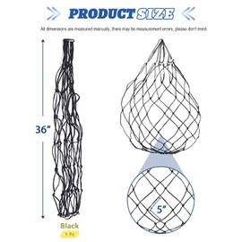 Glarks 1 Piece 40 Inch Ultra Slow Feed Hay Net Black Large Heavy Duty Poly Horse Hay Net for Trailer and Hutch Simulate Willow Reduce Waste