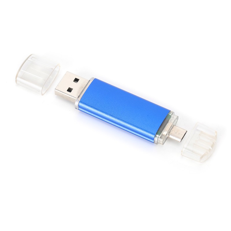 U Disk OTG Bright Blue DualHead Mini Metal USB 2.0