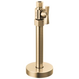 Delta Faucet 1/2" x 3/8" Straight Supply Stop Valve with Traditional Handle Gold, Water Shut Off Valve, Brass Shut Off Valve, 1/4 Turn Shut Off Valve, Champagne Bronze DT021203-CZ