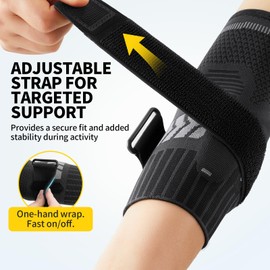 CAMBIVO Tennis Elbow Brace with Dual Gel Pads, Adjustable Forearm Compression Support for Tennis & Golfer’s Elbow, Sports and Work, 1 Pair