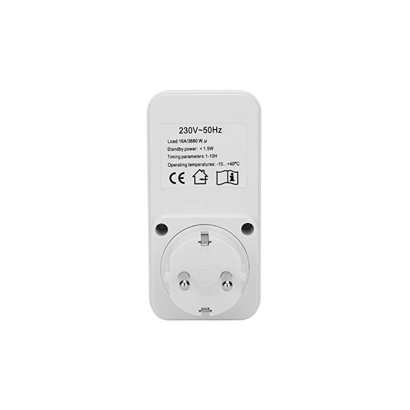Digital Countdown Light Timer Plug 1-10 Hours Adjustable ABS Output