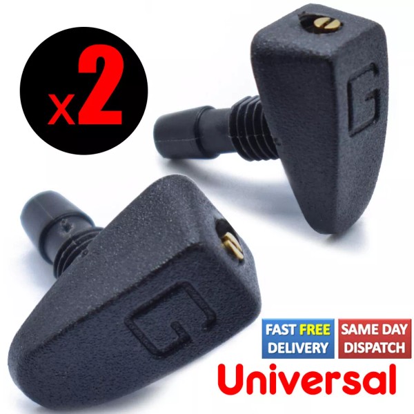 Unbranded Universal 2Pcs/Set Car Front Windshield Wiper Nozzle Spray Washer
