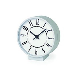 Lemnos (レムノス) Table Clock Aluminum White Ekiklock S Size eki clock s TIL19-08WH Size: W13.0×H14.0×D7.6 cm