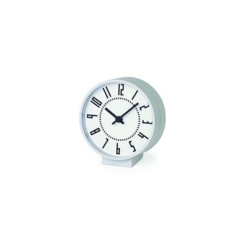 Lemnos (レムノス) Table Clock Aluminum White Ekiklock S Size eki