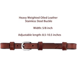 Jeereal Premium Leather Curb Strap for Horses | Flat Western Bridle Leather Curb Strap for Refined Control (Brown)