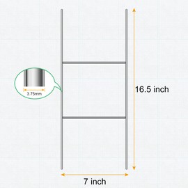 10 Pcs 16.5 x 7 Inches Metal Yard Sign Stakes H Stakes Wire Stakes Yard Sign Holder for Blank Yard Sign, IKAYAS Law Sign Garden Yard Signs for Party Decorations,Garage Sale, Guidepost, Open House