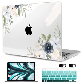 MEEgoodo for MacBook Air M3 M2 Case 2024 2022,Fit Model A3113 A2681, Clear Case for MacBook Air 13.6 inch, Laptop Hard Shell Cases with Keyboard & Webcam Cover & Screen Protector, Vintage Floral