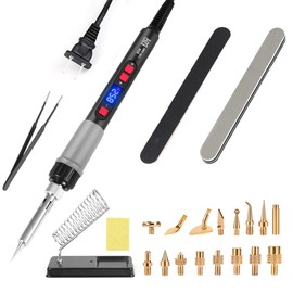 3D Printer Smoothing Tool Kit, MecRecare 80W Heat Set Insert Tool LCD display Digital Soldering Iron with Heat Insert Brass Nut Kit & Soldering Tips-3D Pringting Parts & Accessories