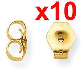 X10 earrings gold metal friction butterfly stud stoppers findings post push back