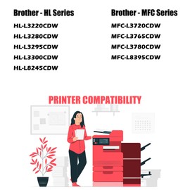 [New CHIP] PrinterPro™ Compatible Replacement for Brother TN229 XL Toner Cartridges TN-229 for HL-L3220CDW L3280CDW L3295CDW L3300CDW L8245CDW MFC-L3720CDW L3765CDW L3780CDW L8395CDW (1 Black)